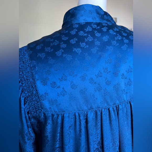 Jovovich-Hawk silk royal blue dress- Beautifully Made! 100% SILK - Picture 14 of 15